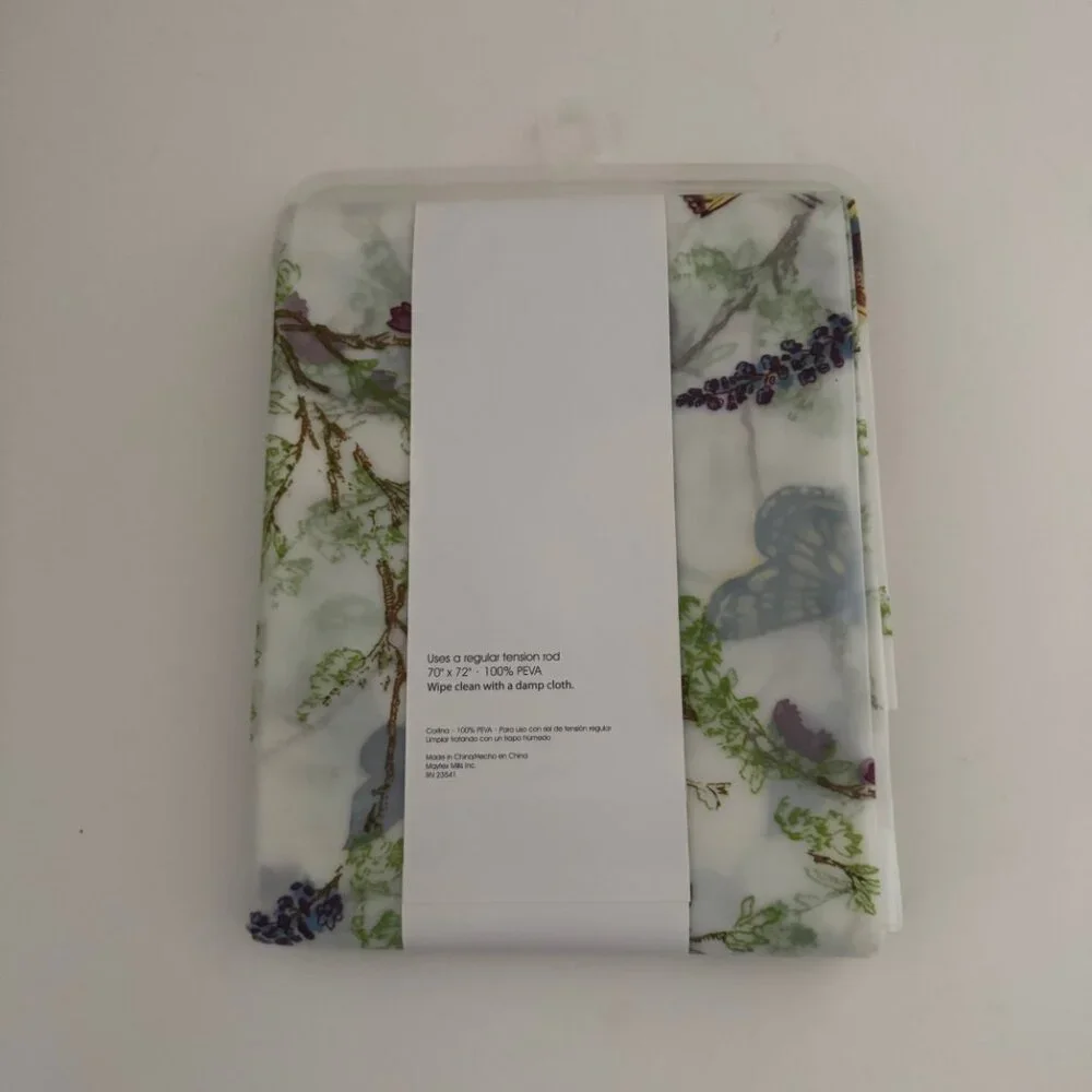 Maytex Garden Flight Peva Shower Curtain New